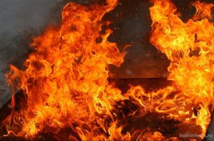 В Ишимбайском районе ночью сгорел бревенчатый дом. Есть пострадавший